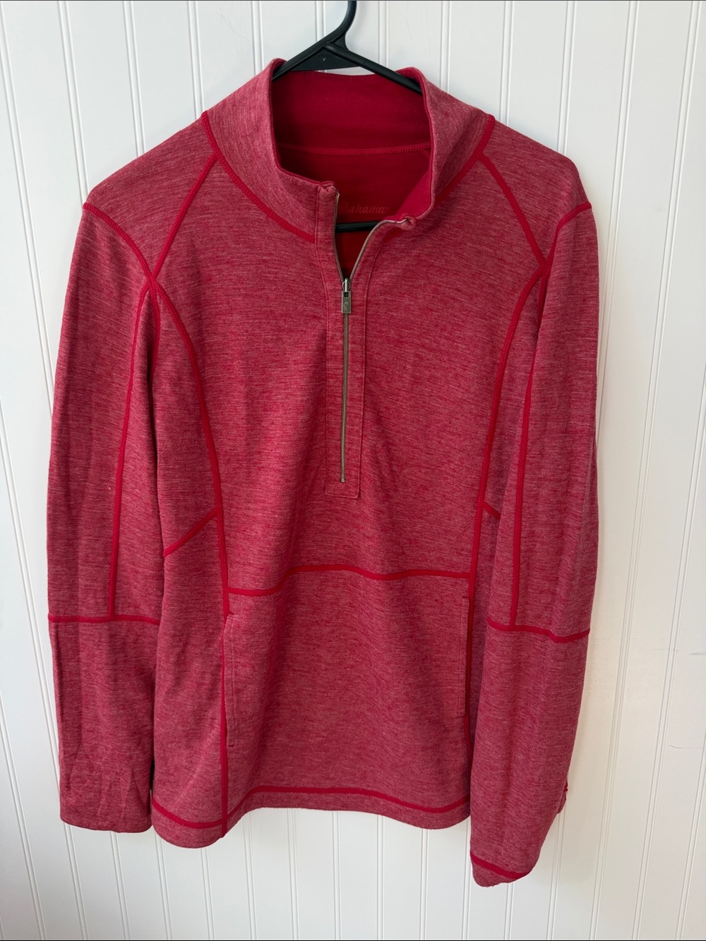 (312)Tommy Bahama Reversible Half Zip Pullover Women’s Red Pink Mock Neck - Picture 8 of 9